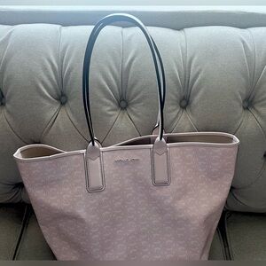 Michael kors MK, Pink Signature Logo Circle Monogram Tote Bag.